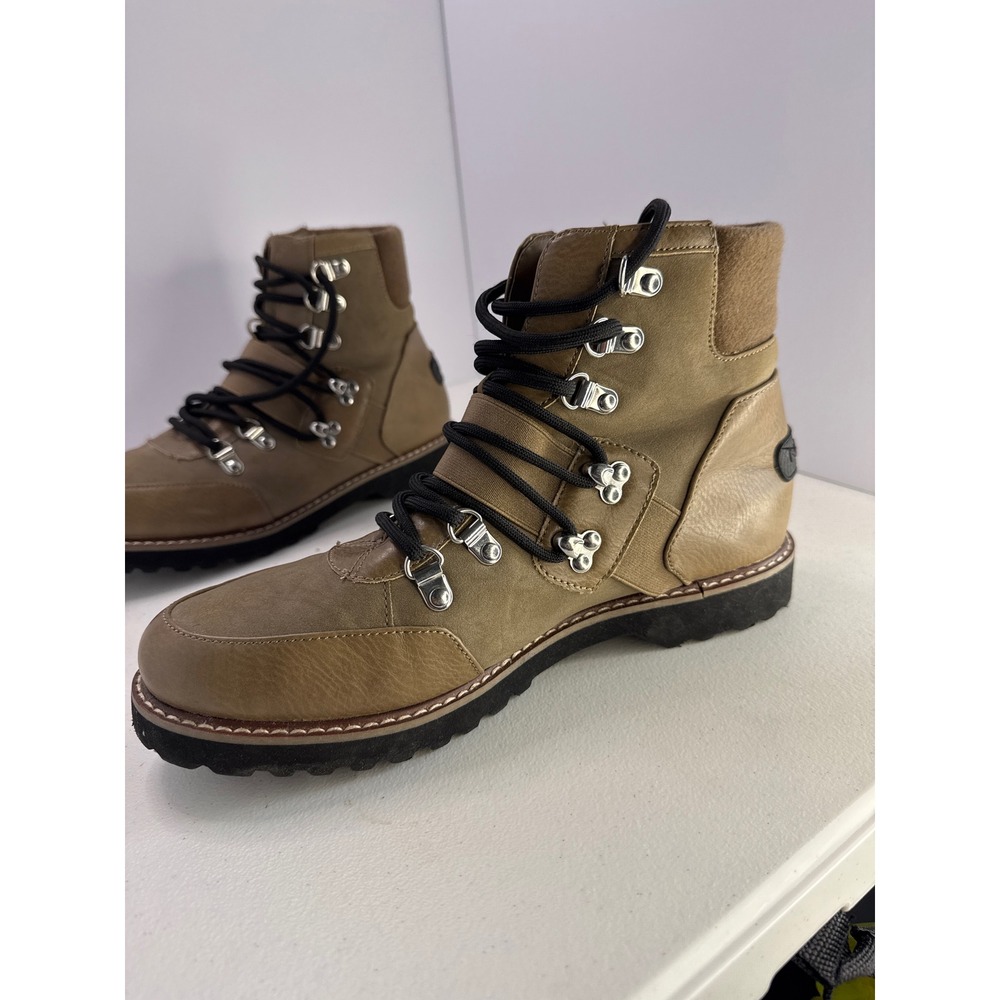Nautica Elliette Mens Hiking Boots Tan Olive Ankle Lug Sole D-Ring Lace Up Sz 10 - Picture 8 of 8